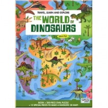 Travel, Learn and Explore: The World of Dinosaurs Book and Puzzle