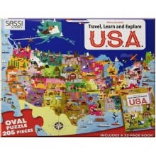 Travel, Learn and Explore: USA Book and Puzzle