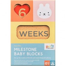 Petit Collage Wooden Milestone Baby Blocks