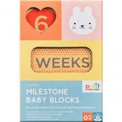 Petit Collage Wooden Milestone Baby Blocks