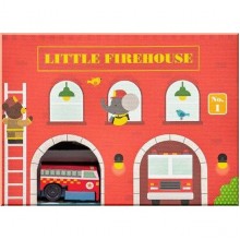 Petit Collage Little Firehouse Wind Up and Go Playset