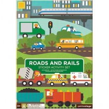 Petit Collage Roads and Rails Sticker Activity Set