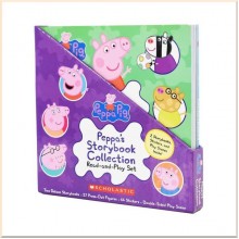 Peppa Pig Storybook Collection Read and Play Set 2 Storybooks, Stickers and Play Scenes