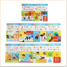Ready Set Learn 10 Early Learning Wipe Clean Books Colours Shapes Numbers Phonics Handwriting Counting