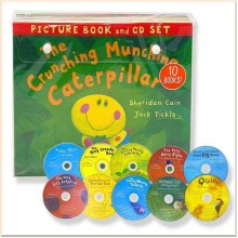 The Crunching Munching Caterpillar 10 Picture Books with CD by Sheridan Cain